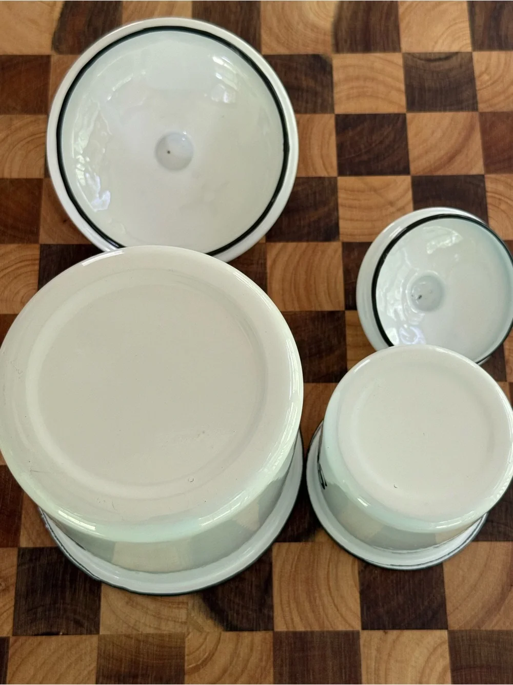 White and Black Enamel Coffee & Sugar Storage Canister Set